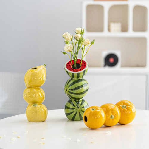 (441 three-layer strawberry model) Nordic Style Minimalist Fruit Flower Insert Home Desktop Decoration Creative Multi-functional Ornament White 1