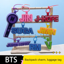 BTS Bag Charm Non-Woven Fabric Keychain Set 7Pcs Kpop Star Merch Concert Accessories for Backpack Luggage