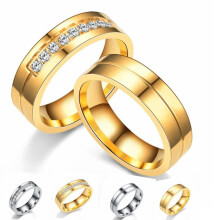 (silver, 5.) Stainless Steel Diamond Ring Fashion Simple Couple Ring Jewelry for Men Women