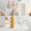 (V395-orange) Nordic Style Minimalist Fruit Flower Insert Home Desktop Decoration Creative Multi-functional Ornament White 3