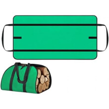 (Grün) Holzträger, Holztransporthalter, Tragetasche Für Holzscheite Mit Griff, Für Kaminholz Kamin Hütte Innen Und Außen Camping