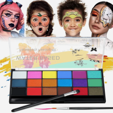 Set per il trucco del viso dei bambini con pennelli, kit per la pittura del corpo per Carnevale, feste e trucco creativo