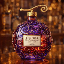 (300g, Devil Fruit Golden Cap) One Piece 30th Anniversary Whiskey Bottle Borosilicate Glass Collectible Decorative Liquor Bottle 750ml