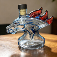 (white) 2026 Mustang Glass Liquor Bottle Decorative Whiskey Bottle Art Crafts for Home Bar Cabinet Decor Gift