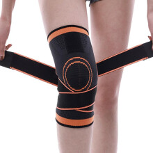 (Red M) Compression Knit Knee Brace Outdoor Sports Running Basketball Hiking Cycling Knee Support Unisex Black M