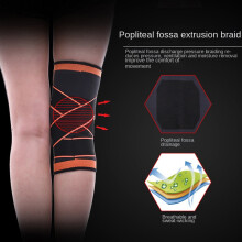 (Red L) Compression Knit Knee Brace Outdoor Sports Running Basketball Hiking Cycling Knee Support Unisex Black M