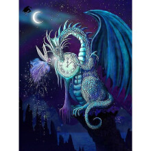 30x40cm 5D Diamond Kids Painting Set -- Time Dragon, Diamond Embroidery, Crystal Stone Canvas Painting Set, Idal pour la dcoration murale de la ma
