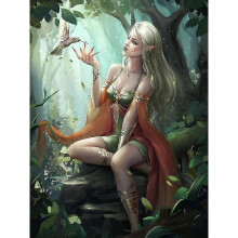 30x40cm Adultes Enfants 5D DIY Diamant Art Peinture Kit - Fort Blonde Elfe, Plein Diamant Broderie Artisanat, Cristal Toile Strass Peinture Kit po