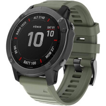 Quick Fit Watch Band 26mm for Garmin Fenix 6X 5X and 3 Series, Dual Frame Nylon Strap with Quick Release Pins Army Green and Black
