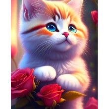 30x40 cm 5D Peinture Diamant DIY Complet,Srie de peintures au diamant sur le chat mignon DIY Diamond Strass Toile Point de Croix Painting par Num