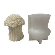 KINCJON Rose Bouquet-shape Handmade-soap Candle Mold Silicone Mold for Resin Candle Chumian