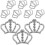 10pcs Crown Shape Rhinestone Embellishments for Crafts Cellphone Decoration (Silver) 1