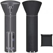 Waterproof Patio Heater Cover with Reflective Strip and Zipper, 220cm H x 84cm, Heavy Duty Dustproof Windproof UV Snow Resistant with Storage Bag