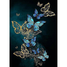 30x40 cm 5D Peinture Diamant DIY Complet,Fleur papillon diamant peinture DIY Diamond Strass Toile Point de Croix Painting par Numro pour Dcorati