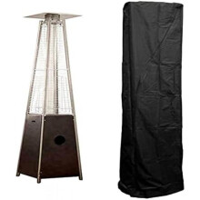 (C) RoseFlower Patio Heater Cover, 210D Oxford Waterproof Windproof UV Resistant Heater Shield for Outdoor Terrace, 211x61x53 cm, Black