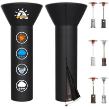 (226 x 83 x 48 CM) Zettum Patio Heater Cover, 600D PU Heavy Duty Waterproof Outdoor Heater Protection, 226x83x48cm