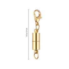 Healifty 10pcs Shiny Magnetic Clasps Silver and Golden Lobster Clasps with Cylindrical Magnetic Charm for Jewelry Necklace Bracelet