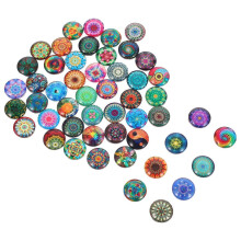 1 Set 50Pcs Mixed Round Mosaic Tiles for Crafts Glass Mosaic Supplies for Jewelry Making (Colorful 10MM)