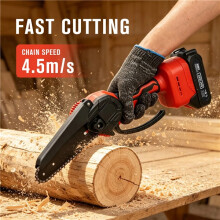 Cordless Mini Chainsaw 6"+4'' Brushless 21V Electric Pruning Saw 2 Batteries UK