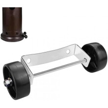 Patio Heater Wheels Set, Universal Replacement Caster Kit for Mobile Outdoor Heaters, Silver Roller Wheel Accessories with Bracket