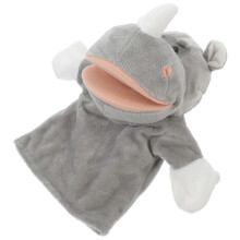 Plush Rhino Hand Puppet Animal Doll for Storytelling Home Toy