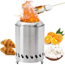 MZSX Portable Tabletop Fire Pit, Stainless Steel Mini Outdoor Fireplace with Stand & Alcohol Cover for Patio Camping Garden