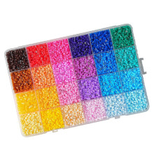 (rainbow after rain) Multicolored 2.6mm Plastic Craft Bead 24 Section Educational Bead Puzzle Toy For Kid Skill Building Handmade Art Craft Multicolor