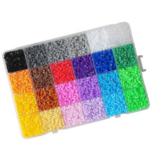 (colorful) Multicolored 2.6mm Plastic Craft Bead 24 Section Educational Bead Puzzle Toy For Kid Skill Building Handmade Art Craft Multicolor