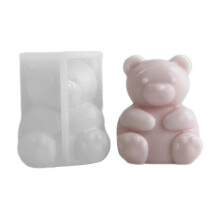 3D Bear Silicone Candle Mold Cute Animal Soap Resin Craft Plaster Making Molds Handmade Ice Cube Mold Home Decorations
