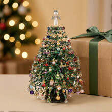 (A) DIY Beaded Christmas Tree Kit - with LED Lights - for Holiday Centerpiece Craft,New 2026