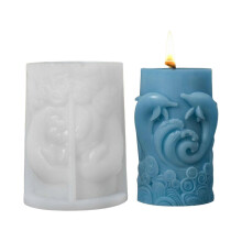 (1) Ocean Creature Embossed Silicone Candle Molds for Handmade Candle Soap Cylinder Silicone Candle Molds for Epoxy Resin