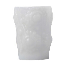 (B) Flower Cylindrical Candle Molds Castings Molds 3D Round Flower Silicone Moulds Plasters Molds Candle Making Molds