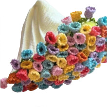 (Multicolor) Crochet Rose Bouquet Blanket Kit with DIY Design for Home Decor and Gift