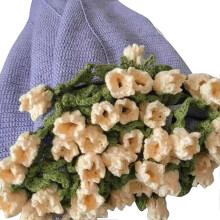 (Yellow) Crochet Rose Bouquet Blanket Kit with DIY Design for Home Decor and Gift