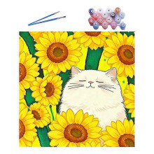 (C) 20x20cm DIY Paint by Numbers Kit for Adults & Kids - Compact Canvas Art, Easy Paint Set for Creative Relaxation