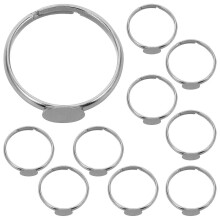 10PCS Stainless Steel Adjustable Rings for Kids Students DIY Jewelry Making Supplies with Flat Round Blank Bezel Tray for Crafting Accessories