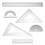 2 Sets of Geometry Ruler Set Protractor Student Drafting Ruler Engineering Drawing Triangle Ruler Supply 1