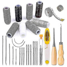 Upholstery Repair Leather Sewing Kit 29 Pieces with 8 Colors Sewing Thread