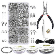 Jewelry Making Kit, Jewelry Repair Tool Kit with Jewelry Pliers, Beading Wire, Open Jump Ring