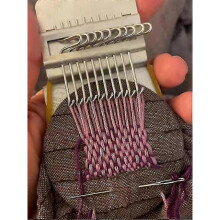 (10hooks) Portable Handheld Darning Loom with 10/14/28 Hooks for Clothes Repair, Knitting, Weaving & DIY Craft Projects
