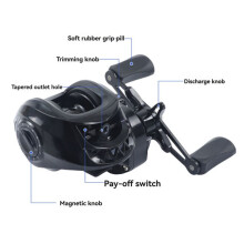 Baitcasting Reels 7.2/1 Gear Ratio Vismolens Wiel Max Drag 10kg Zoutwater Zoetwater voor Beginners in de Vissport Juist