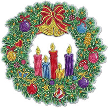 Suitable Crown Diamond Painting 5D Diy Diamond Painting Wreath Garland Hanging Christmas Wreath Door