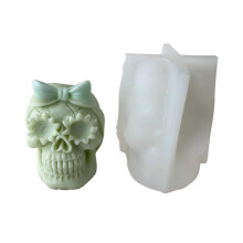 (bow tie) Large Skull Silicone Candle Mold DIY Halloween Skeleton Crystal Resin Epoxy Soap Molds Cake Chocolate Mold Home Decor
