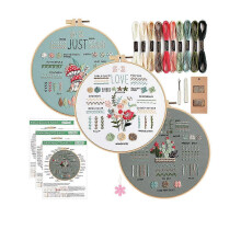 Beginner Embroidery Kit Cotton Hoop Tools