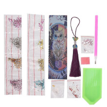 Shaped Diamond Painting Bookmark Owl Pattern Tassel DIY Children Gift Book Decoration