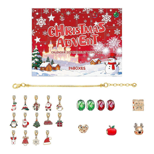 24pcs/Box Christmas DIY Bracelet Kit Xmas Countdown Creative DIY Bracelet Kit
