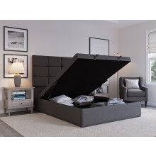 (Double, Grey) Snuggle Beds Hayden Ottoman Bed