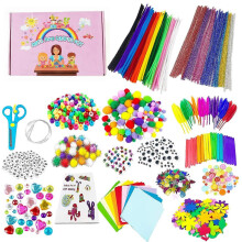 Arts Crafts Supplies Kit 1200pcs Kids DIY Crafting Activity Toy Set Gifts