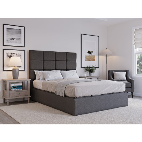 (Double, Grey) Snuggle Beds Hayden Ottoman Bed 1