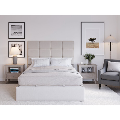 (King, Ivory) Snuggle Beds Hayden Ottoman Bed 2